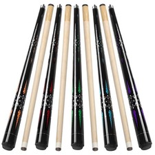 Pool Cue, 58" Billiard Cue Stick 2-Piece Maple Wood Pool Cue Stick 18 Set of 5