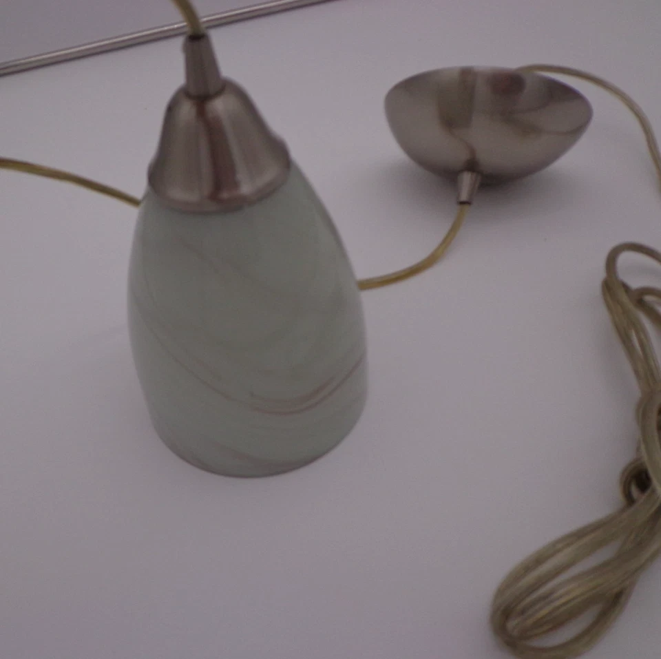 Colgante Alce Lighting Pierra 1 luz níquel cepillado crema lila remolino vidrio Foto 2 de 4