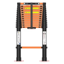 12.5ft Telescoping Extension Ladder 330lbs Capacity Multi-Purpose Collapsible