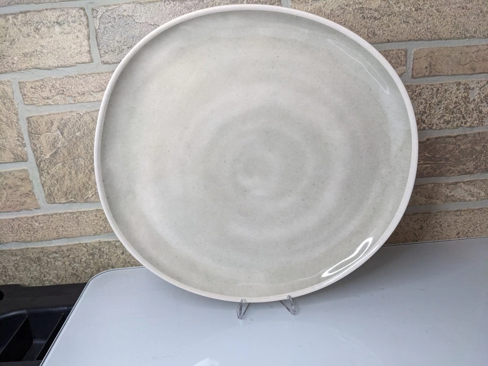 Quatro (4) pratos de jantar tonal de bambu para lareira e mão ~ NATURAL/CREME 11" - Imagem 4 de 4