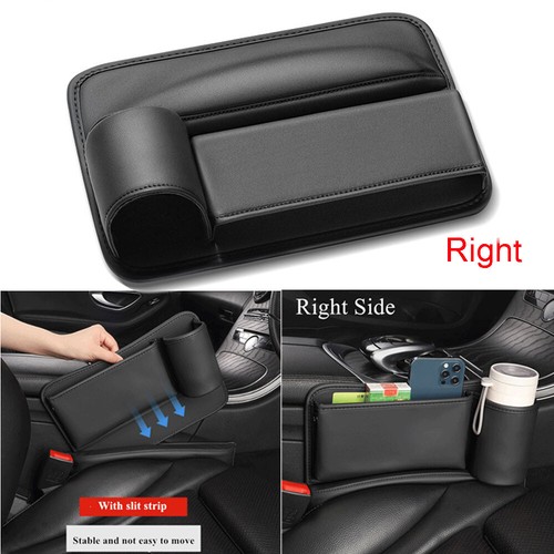 Consola organizadora de huecos para asiento de coche caja de almacenamiento lateral derecho con portavasos accesorios - Imagen 7 de 12