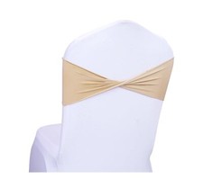MDS Pack of 100 Spandex Chair Sashes Bow sash Elastic Chair Bands Ties Withou...