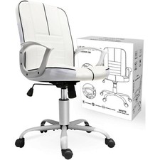 Adjustable Ergonomic Office Chair - Premium Swivel Desk Chair with Bonded Leath