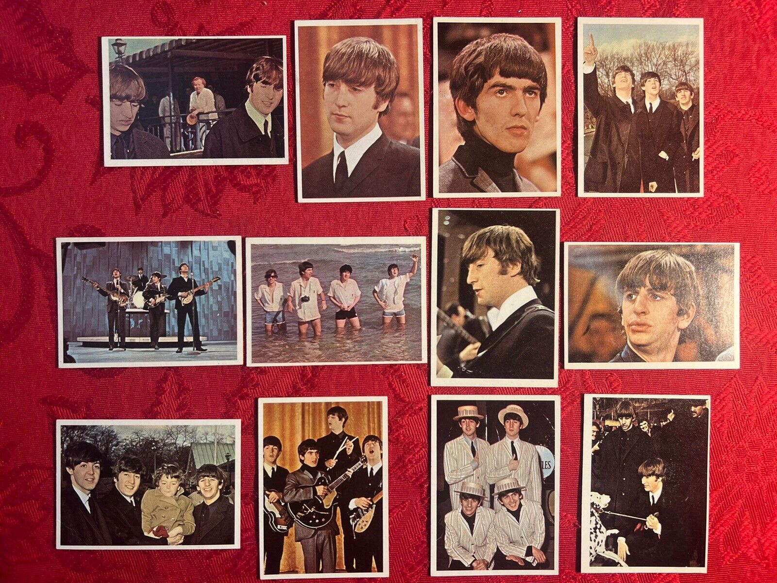 1964 TOPPS USA-BEATLES-COLOR CARDS-12 CARD PART SET/LOT-SEE THE PHOTOS-EXCELLENT