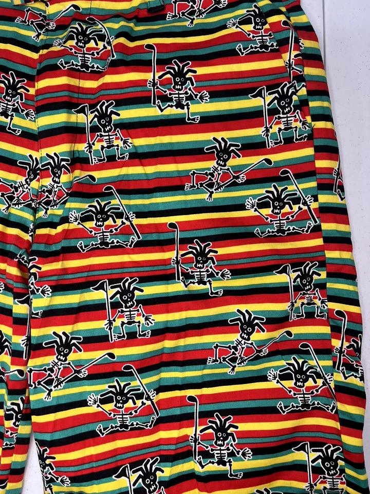 Flow Golf Flow Society Size 30 Shorts Rasta Skeleton Man Jamaican - Image 2 of 4