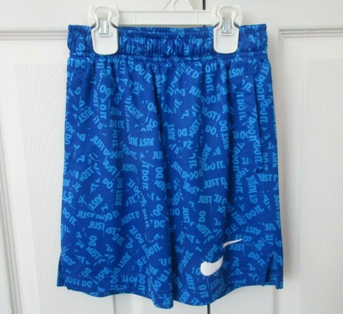 Nike Dri-Fit Boy's XS Athletic Shorts Game Royal Blue "Just Do It" Logo #939659 - Picture 4 of 11