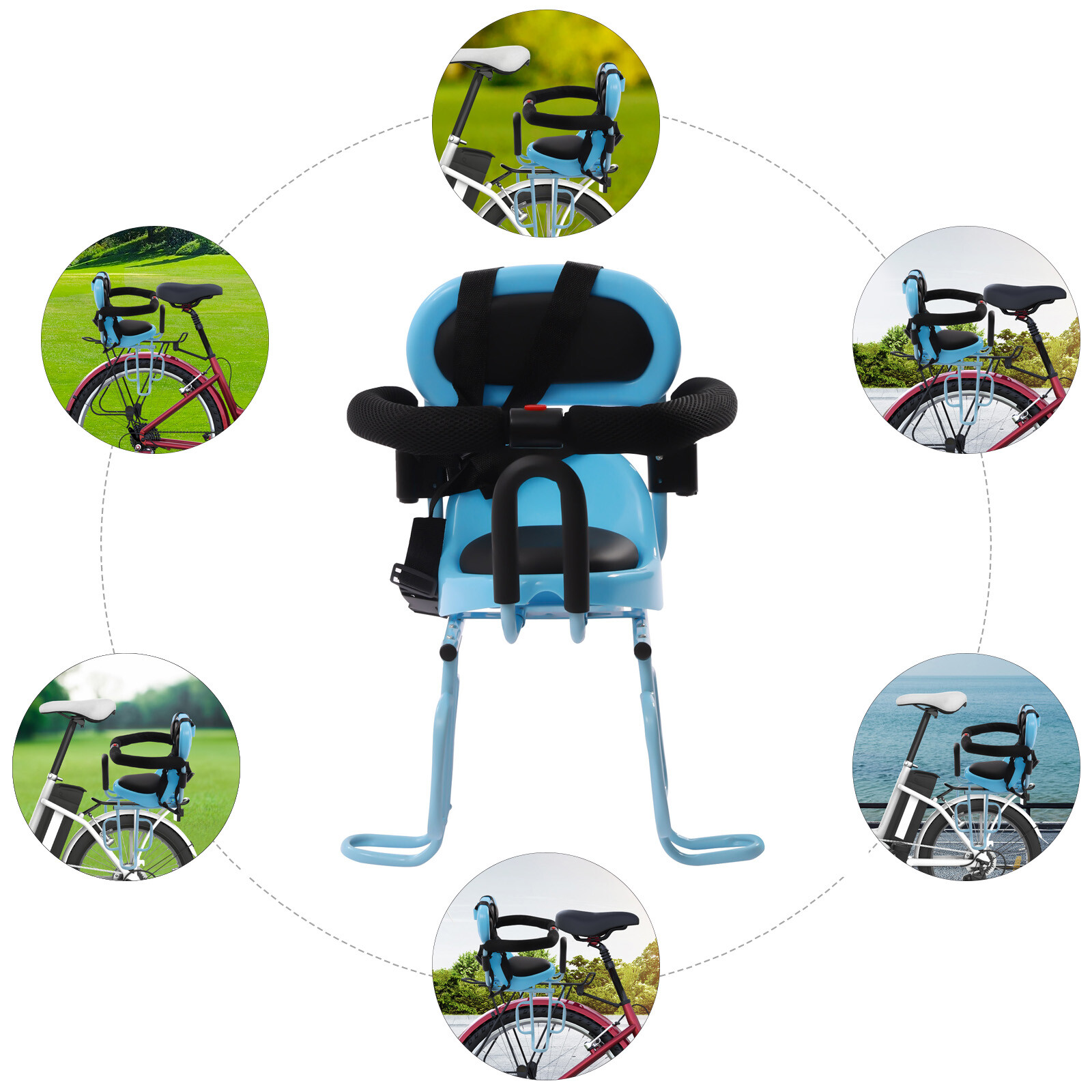 Child Bike Seat Rear Back Safety Saddle Seats Rack For Kids Bicycle+Rest Cushion
