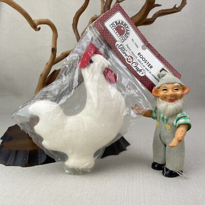 Cloth Stuffed Rooster Vintage Fibre Craft Barnyard Collection Paint Stencil
