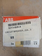 ABB S263-B25,  Circuit Breaker, 3P/25A, Box of 3   PRICE REDUCED!