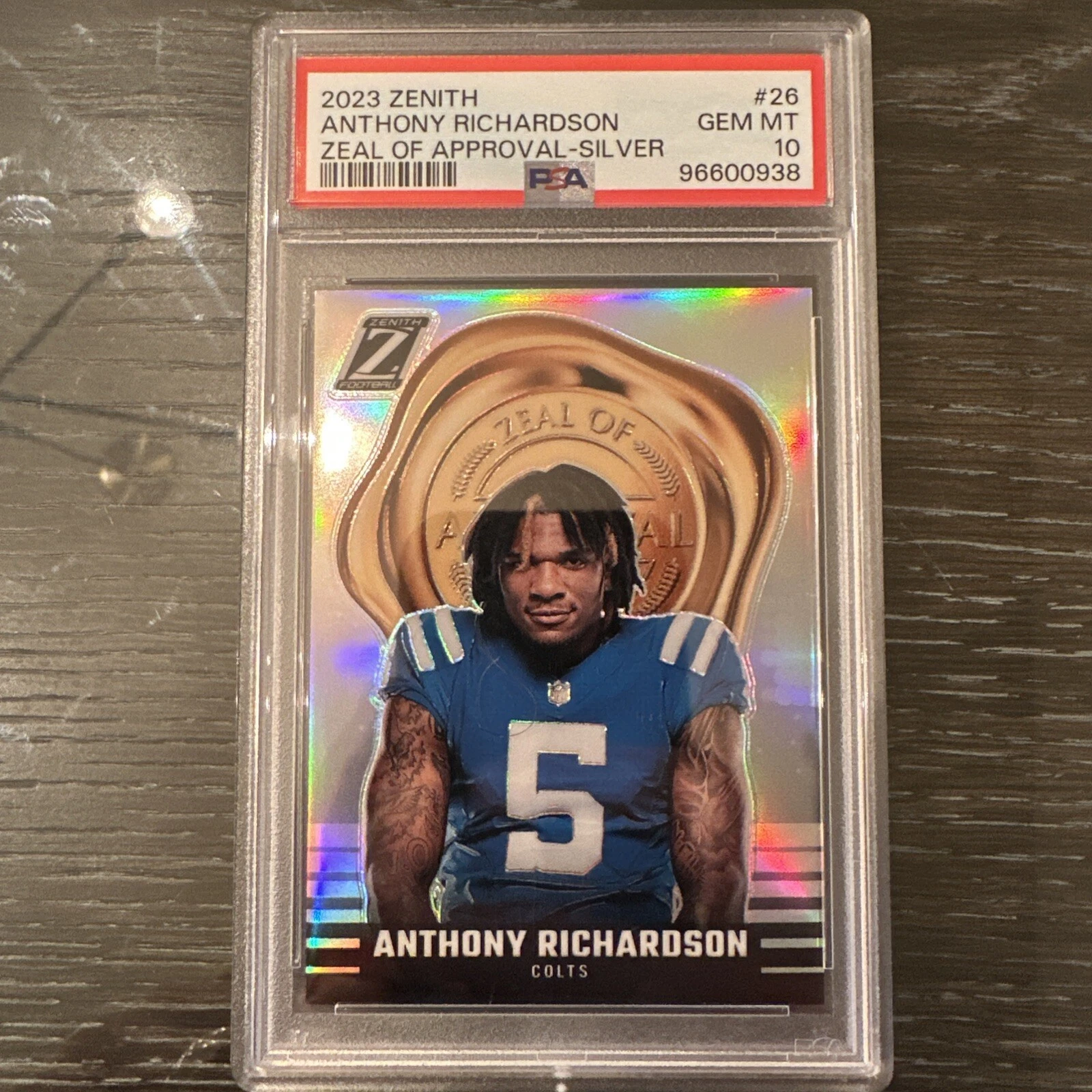Anthony Richardson Panini Zenith Zeal of Approval #26 Silver
