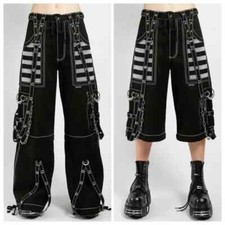 Gothic Black  White Tripp Pant Bondage Punk Rock Dead Threads Baggy Pant