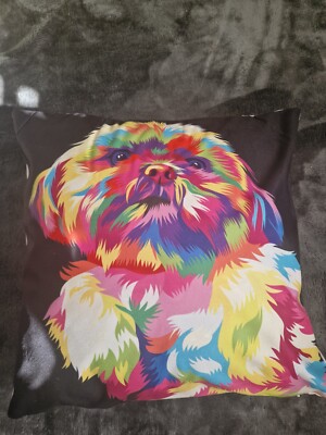 Malteser Hund großes Kissen komplett mit Kissen innen.