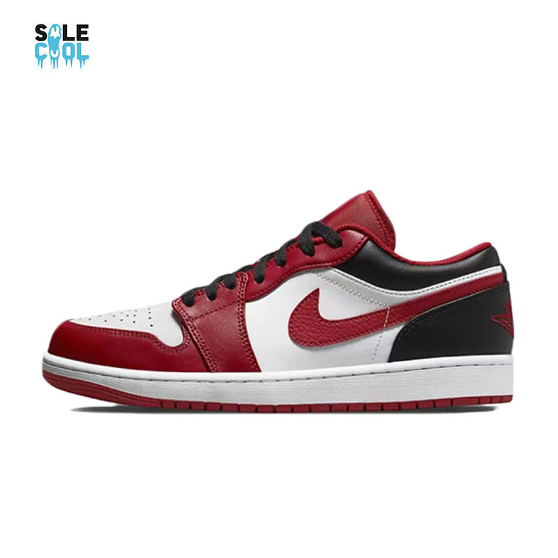 Nike Air Jordan 1 AJ1 Low 'Reverse Black Toe' Mens Sneakers 553558