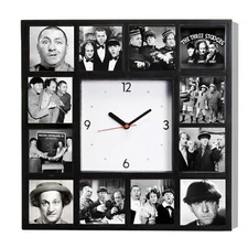 The Three 3 Stooges Moe Larry Curly Clock with 12 Movie Scene pictures