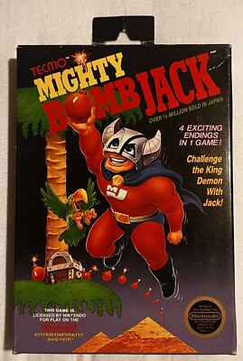 Mighty Bomb Jack (Nintendo Entertainment System, 1987) CIB w/ Box, Booklet, Map