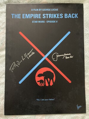 Star Wars Empire Strikes Back Signed Poster Billy Dee Williams Jeremy Bulloch