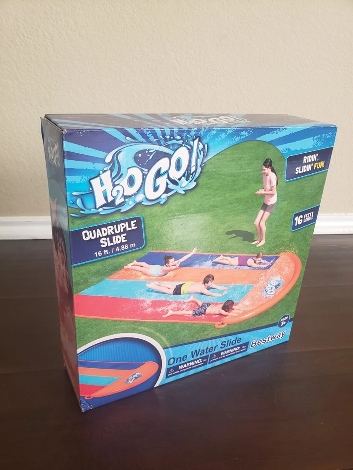 H2OGO Bestway Quadruple Water Slide 4 Person 16ft Slip N Slide - Image 4 of 4