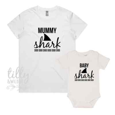 Mummy Shark Do Do Do Do Do Do Baby Shark Mummy Baby Matching Set, Mummy Shark 