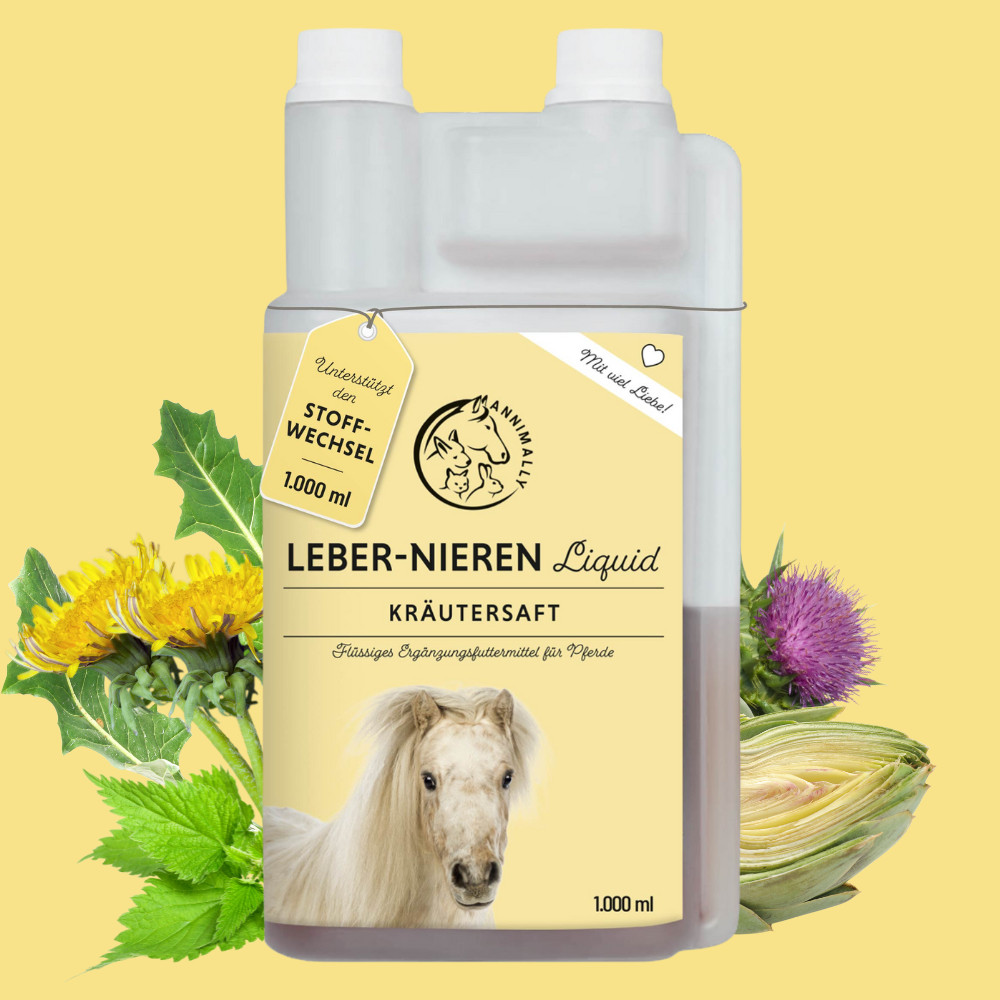 Leber-Nieren Liquid 1 L - Leber-Nieren Kräutersaft für Pferde - Stoffwechsel