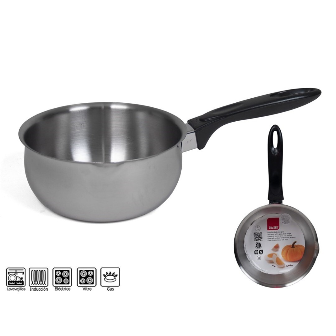 Cazo Inox C/Pico 18Cm 1 Und Cazos, Cazuelas, Ollas 1Mqcz