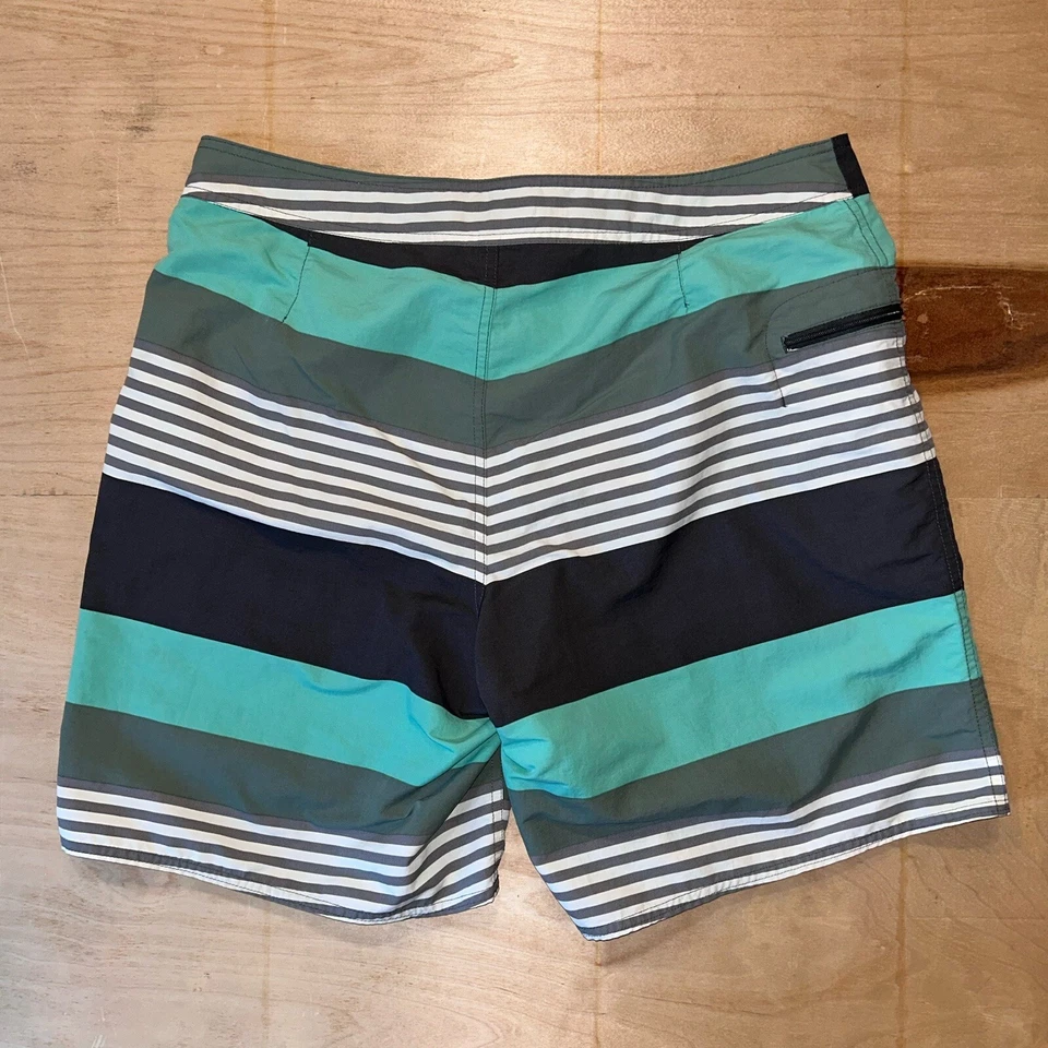 Patagonia Wavefarer Board Shorts Striped Swim Trunks 9” Inseam Men’s 36 - Image 2 of 4