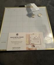 DRY ERASE CALENDAR GOLD METAL FRAME - NEW - SEALED