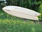 BEAUTIFUL 5' 11" TWIN FIN  BALSA WOOD FISH SURFBOARD  W/ CUSTOM BALSA WOOD FINS — photo 1