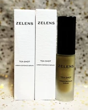 2x~ZELENS~TEA SHOT Urban Defence Serum~10ml / 0.34 fl oz each~Travel Size~NIB~