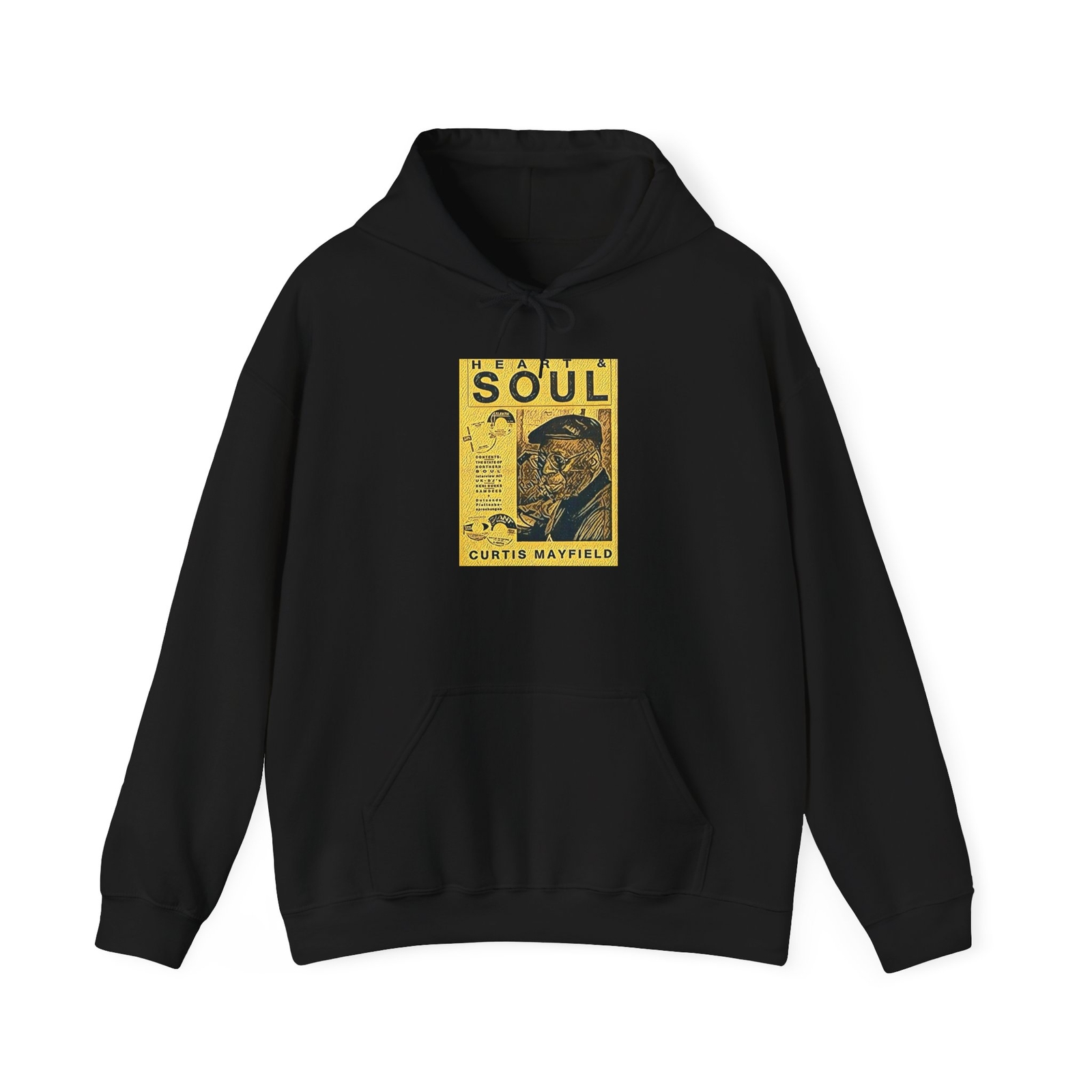 Sudadera con Capucha Curtis Mayfield Estampado Gráfico Art Crew LS Unisex Heavy Blend™