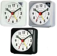 Travel Size Tiny Alarm Clock Small Luminous Hands Light Snooze Acctim Ingot 7cm
