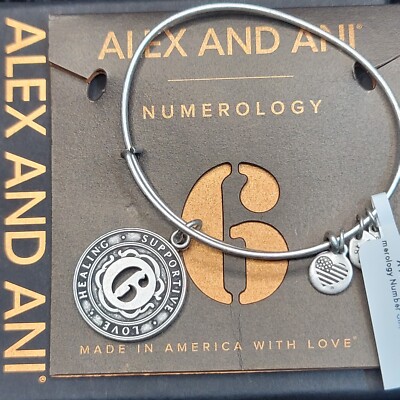 NEW NWT Alex and Ani Numerology Six Charm Bracelet