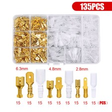 135PCS Assortment Male Female Spade Terminals Electrical Wire Crimp Connectors 