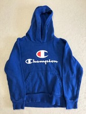Champion Sweatshirt Kids Boy's Small 7 Blue Classic Logo Fleece Hoodie