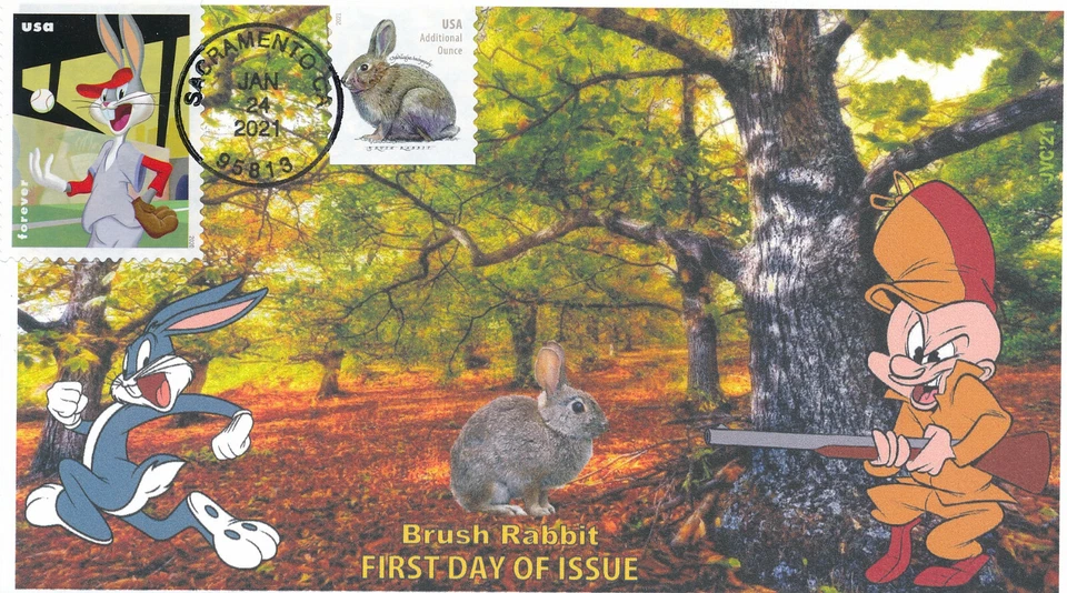 JVC CACHETS - 2021 BRUSH RABBIT ISSUE FIRST DAY COVERS FDC's L.E. OF 20 SET OF 3 - Image 4 of 4