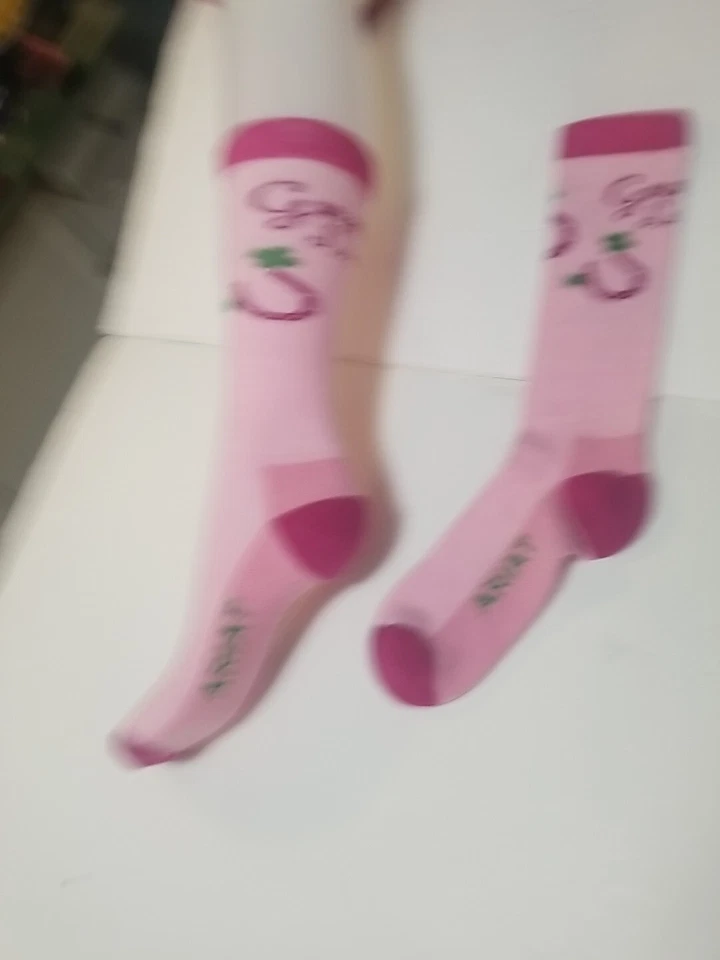 Calcetín Ariat Mujer Rosa Western Beauty Crew Buena Suerte Herradura Mediano Foto 3 de 4