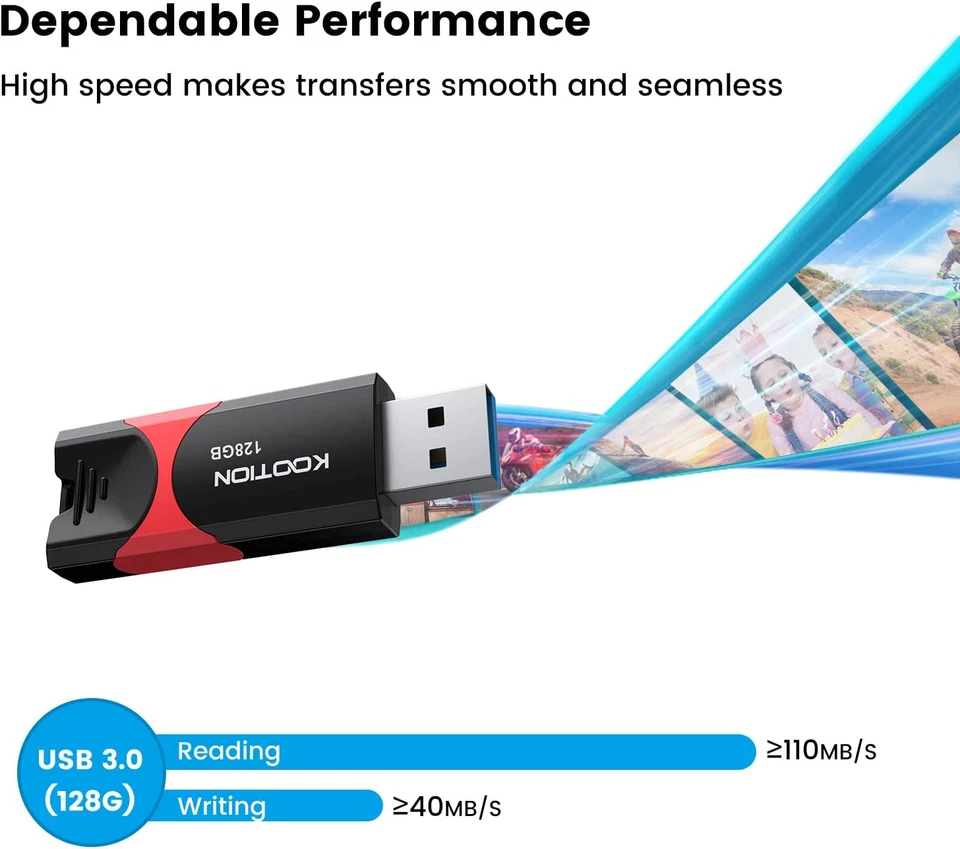 128 GB USB3.0 Flash Drive Thumb Drive Retractable128G Zip Drive Ultra High Speed - Image 4 of 4