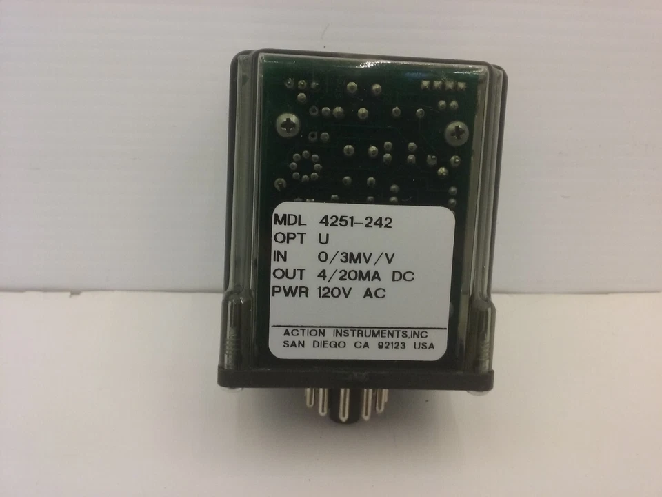 ACTION PAK 4251-242 RELAY 0/3MV/V 4/20MA DC 120V AC 11 PIN NIB - Image 2 of 4