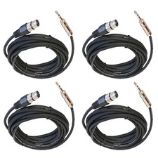 4Pcs 15ft 1/4" Male XLR Cables Quarter Inch Stereo to 3-Pin XLR Female DJs Cable