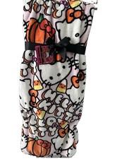Hello Kitty Halloween Pumpkin Candy Cane Plush Fleece Throw Blanket 60x70