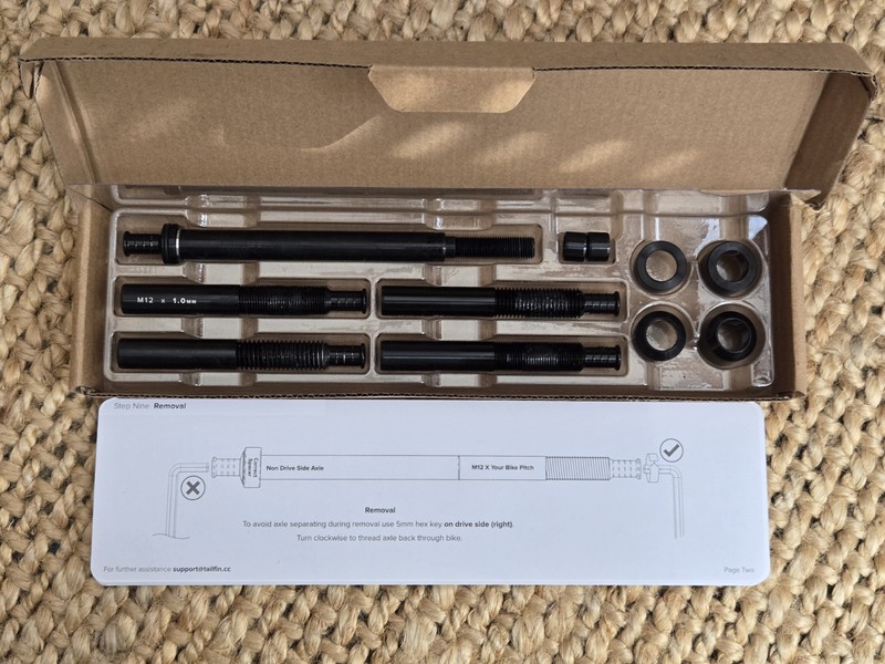 Tailfin Universal Thru Axle System Kit Boxed VGC