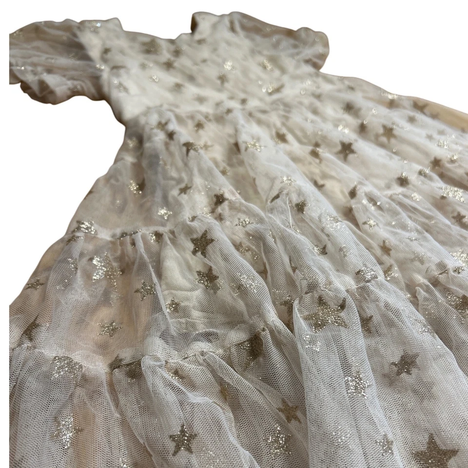 Vestido Noralee Niños Niñas Crema Dorado Estrella Tul En Niveles Talla 2 Foto 2 de 4