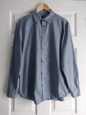 Calvin Klein Men's Dress Shirt Cotton Regular Fit Sz M Performance Blue Striped