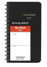AT-A-GLANCE 2027 Weekly Planner, Black, Pocket, 2 1/2" x 4 1/2"