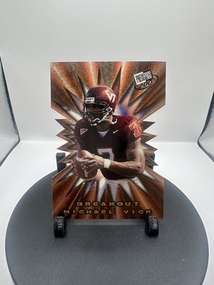 Michael Vick Rookie 2001 RC Press Pass Breakout Die Cut #B2 Virginia Tech Hokies
