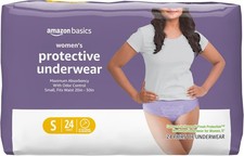 Amazon Basics Women's Maximum Absorbency Incontinence Underwear, Small, 24 Count