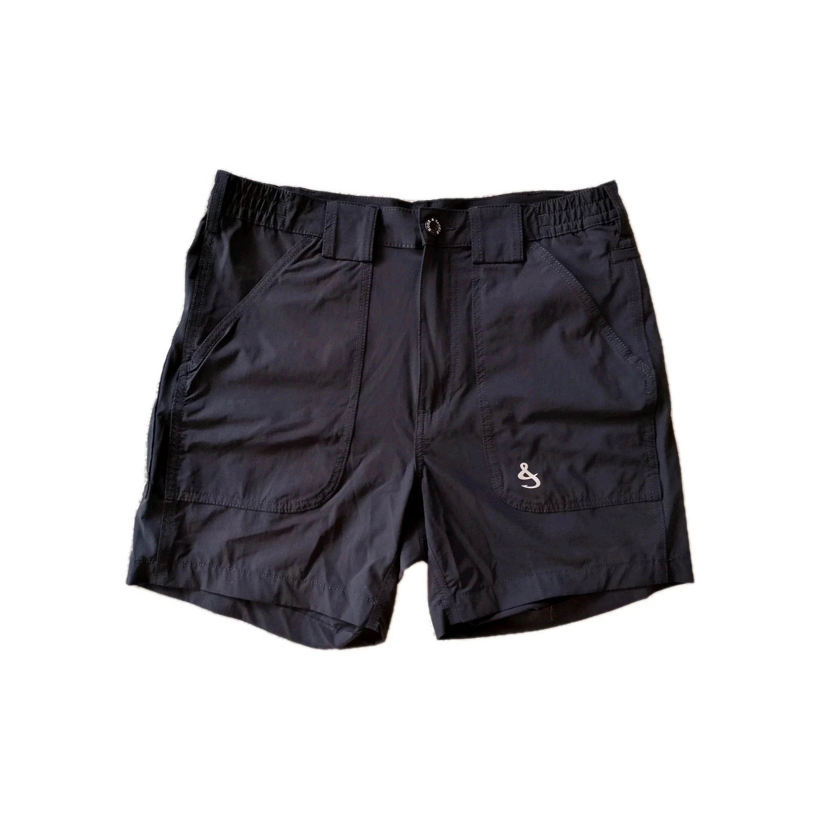 Hook Tackle Mens Original Beer Can Island Fishing 4-way Stretch Nylon Shorts 32