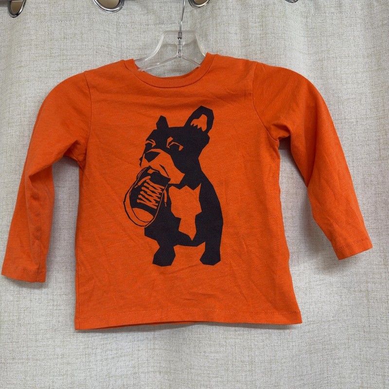 BABY GAP Orange Long Sleeve T Shirt French Bulldog Dog Sneaker Tee sz 4T