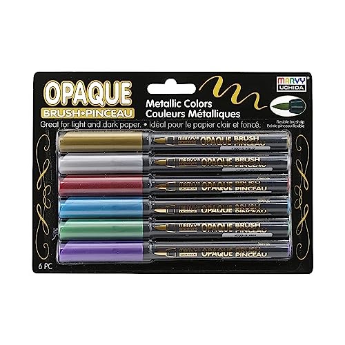 Marvy Uchida Set Opaque Brush Marker, Multiple,Art Pens & Markers