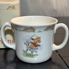 Royal Doulton Bunnykins Double Handle Child Cup Mug Mischievous With Box RARE
