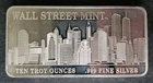 Wall Street Mint 10oz Silver Bar